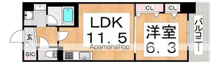 グランセジュール大国町【3階】の間取り