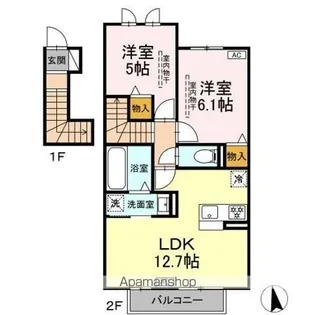 プレジール/シャルール プレジール【201号室】の間取り