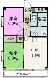 サンハイツエバンス【502号室】の間取り