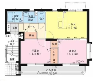 リバーズアキノ【3階】の間取り