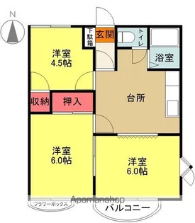 ハートフル玉露【202号室】の間取り