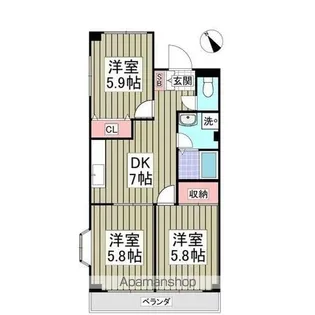 パレスクラウド【3階】の間取り