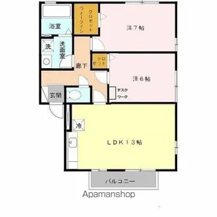 リビングタウン南花田 B棟【1階】の間取り