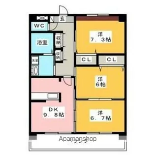 VILLA ARTISTIC(旧パストーンマンション)【2階】の間取り