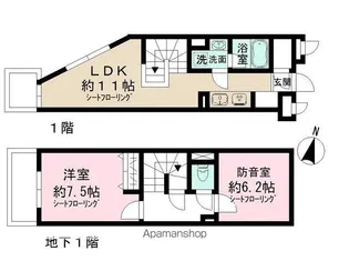 ADMIRAL HIMONYA【1階】の間取り