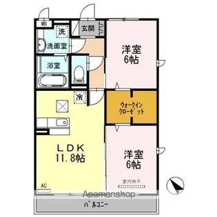 アーバンコート沖洲 二番館【1階】の間取り