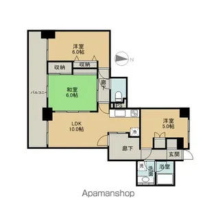 ダイアパレスグランシティ雨宮【11階】の間取り