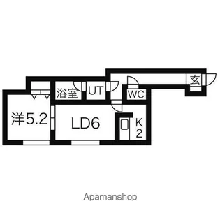ハピネス北2条Ⅰ【1階】の間取り