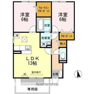 セジュールコートA・B【1階】の間取り