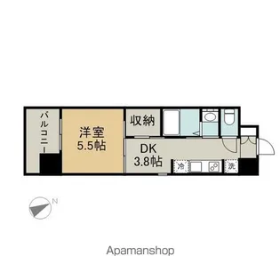 エステムコート名古屋鶴舞シエル【506号室】の間取り