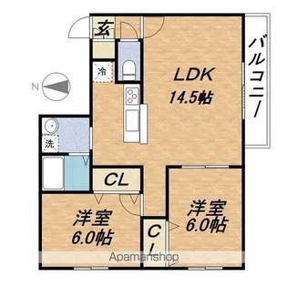 グランディール南五条【4階】の間取り