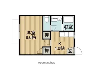 コーポ夫婦石C棟【103号室】の間取り