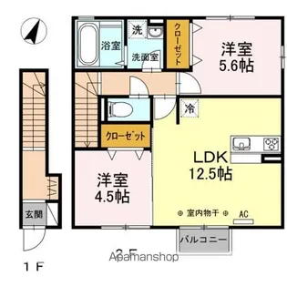 ファイン・クレストD【2階】の間取り