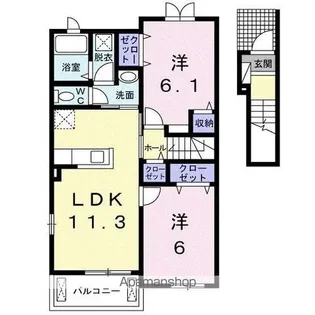 香川県高松市一宮町【アパート】の間取り