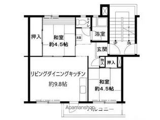 ビレッジハウス鳴滝5号棟【5階】の間取り