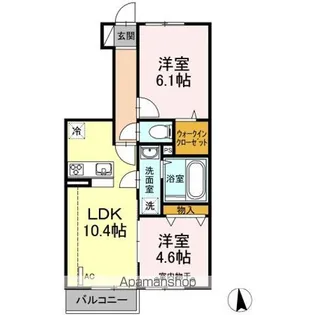 ガーデンベル イースト【1階】の間取り