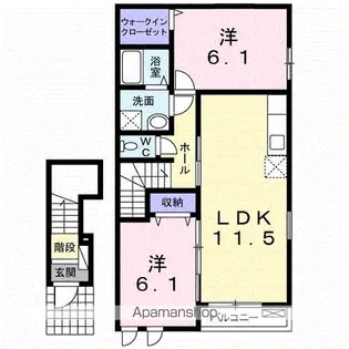 ノーブルアビタシオンD【2階】の間取り