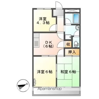 ハイツオータム【203号室】の間取り