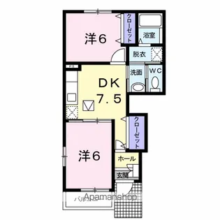 ヴィラ ノーヴァB【1階】の間取り