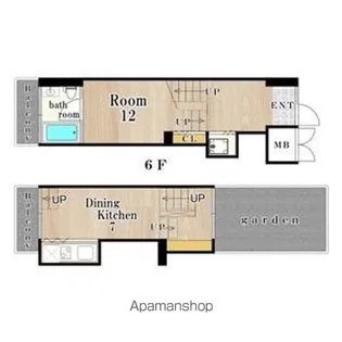 U RESIDENCE 弁天町 (是空弁天)【602号室】の間取り