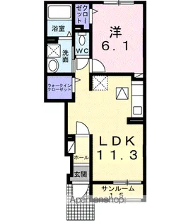 リデアル東中津A【1階】の間取り