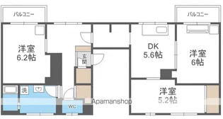 ビレッジハウス野幌10号棟【4階】の間取り