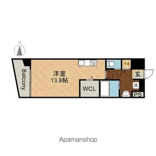 ベルドミール橘【5階】の間取り