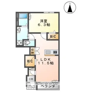 ラ・ソレイユA【107号室】の間取り