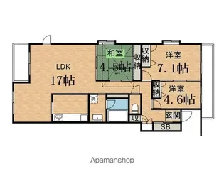 プリンスハイツ聖蹟桜ヶ丘【5階】の間取り