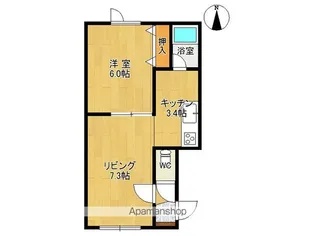 OAKⅢ【103号室】の間取り