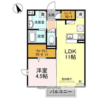 オリーヴァ東櫛原 A棟【1階】の間取り