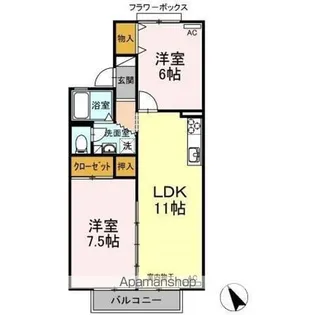 セジュール芝 D棟【1階】の間取り