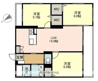 グランデクレシタ葵町【204号室】の間取り