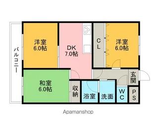 レビュー横山【4階】の間取り