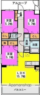 プレミアム西長住【3階】の間取り