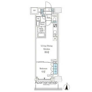 フロンティアレジデンス錦糸公園【6階】の間取り
