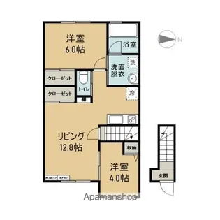 KOKOROM NAKATSUKUDA B棟【B203号室】の間取り