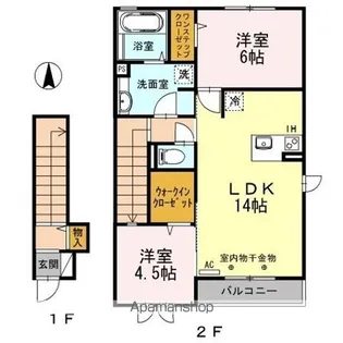 グランジュール B【2階】の間取り