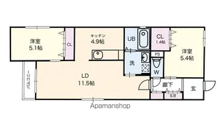 Celenest高岳【4階】の間取り