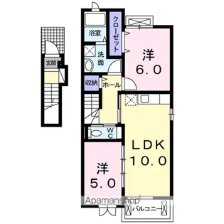 パストラルハイツB【2階】の間取り