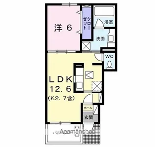 東京都東大和市蔵敷1丁目【アパート】の間取り