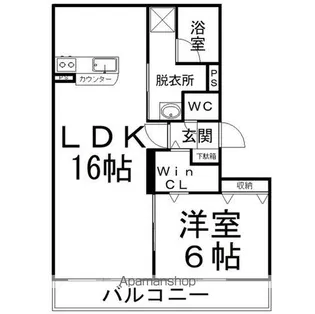 フェリスタ北1条【1階】の間取り