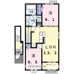 ヴィラ アヴェニュー ソラーレ【2階】の間取り