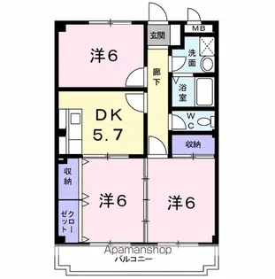 ドミール三ヶ森【2階】の間取り