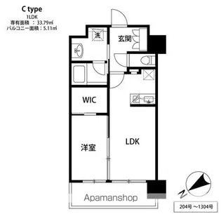 THE天神シティ【9階】の間取り