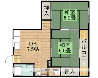 第3三国ヶ丘コーポ【202号室】の間取り