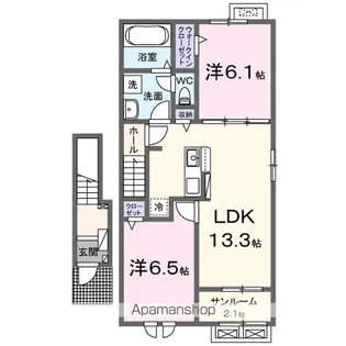 ブライト スクエアⅣ【2階】の間取り