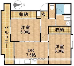 コーポフォーリーフB【2階】の間取り