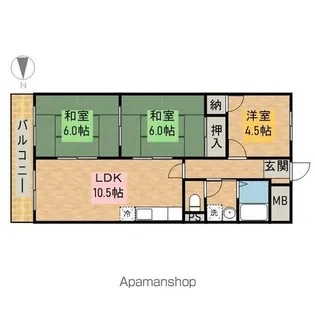 ロワールペーズ【3階】の間取り
