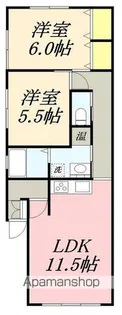 リネージュ桔梗II【201号室】の間取り